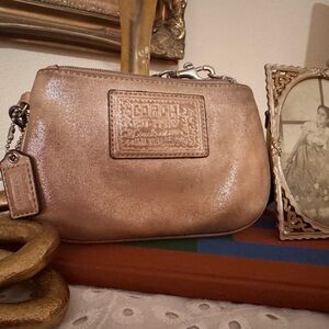 Poppy Coach Shimmering Bronze Wristlet